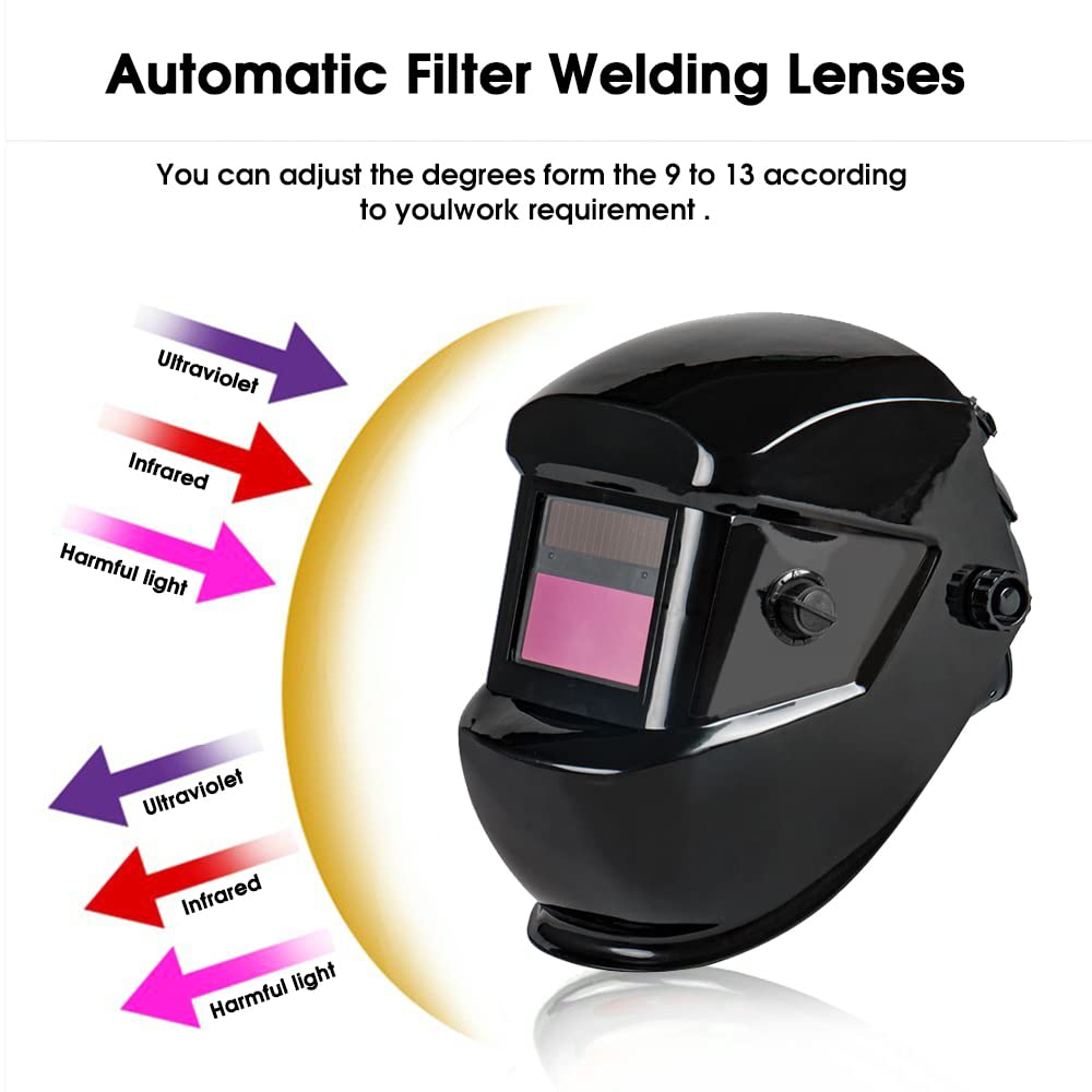 Serplex Welding Helmet Auto Darkening Solar Welding Helmet Adjustable Senstivities for ARC MMA MIG TIG Weld Hood Welding Shield Welding Mask(With 5 +2 Replaceable Lens Serplex Welding Helmet Auto Darkening Solar Welding Helmet Adjustable Senstivities for ARC MMA MIG TIG Weld Hood Welding Shield Welding Mask(With 5 +2 Replaceable Lens